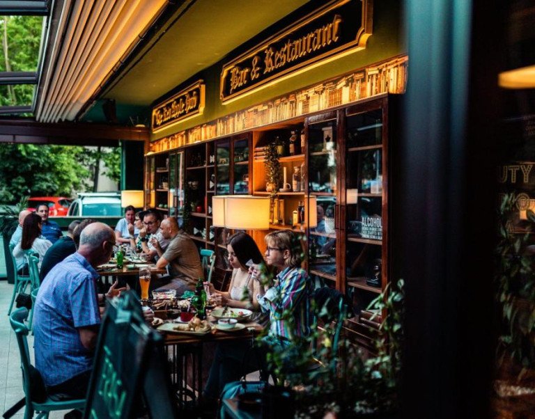 Urban exterior of Red Apple Pub in Zagreb